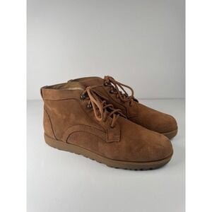 UGG Bethany Chestnut Lace Up‎ Suede Ankle Boots Sherpa-Lined Women's Size 12